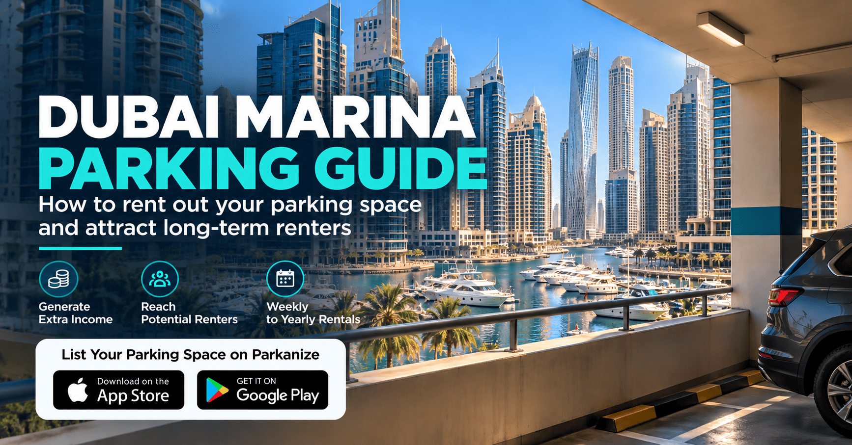 Dubai Marina parking guide showing how to rent out parking space in Dubai Marina