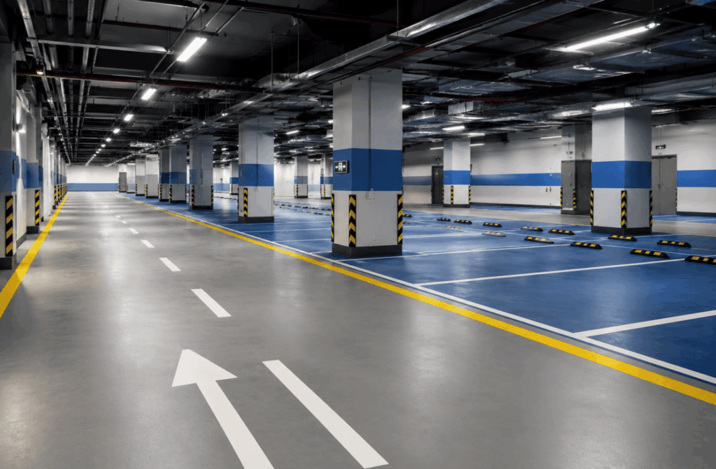 Parking space rental income Dubai guide showing an unused parking bay and potential earnings calculations